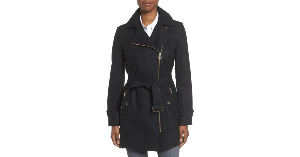 michael michael kors belted asymmetrical trench coat