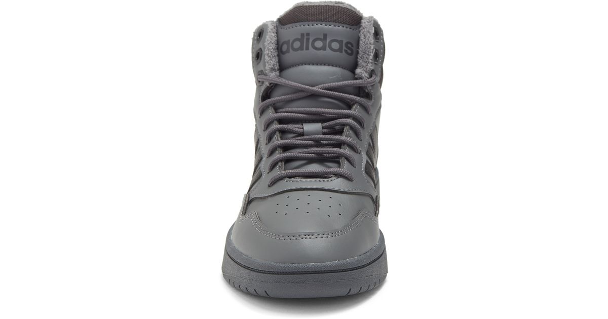 adidas Hoops 3.0 Mid Vintage Sneaker In Grey Five/black/carbon At Nordstrom  Rack in Gray | Lyst