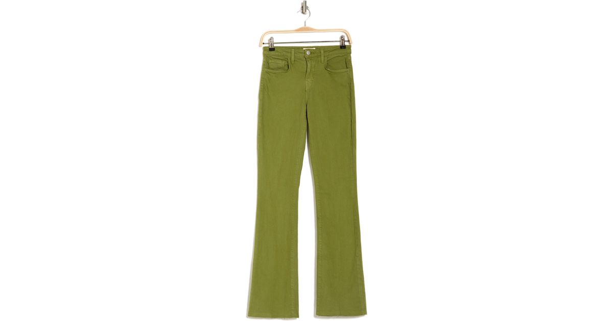 L'Agence Ruth High Rise Straight Leg Jeans in Green | Lyst