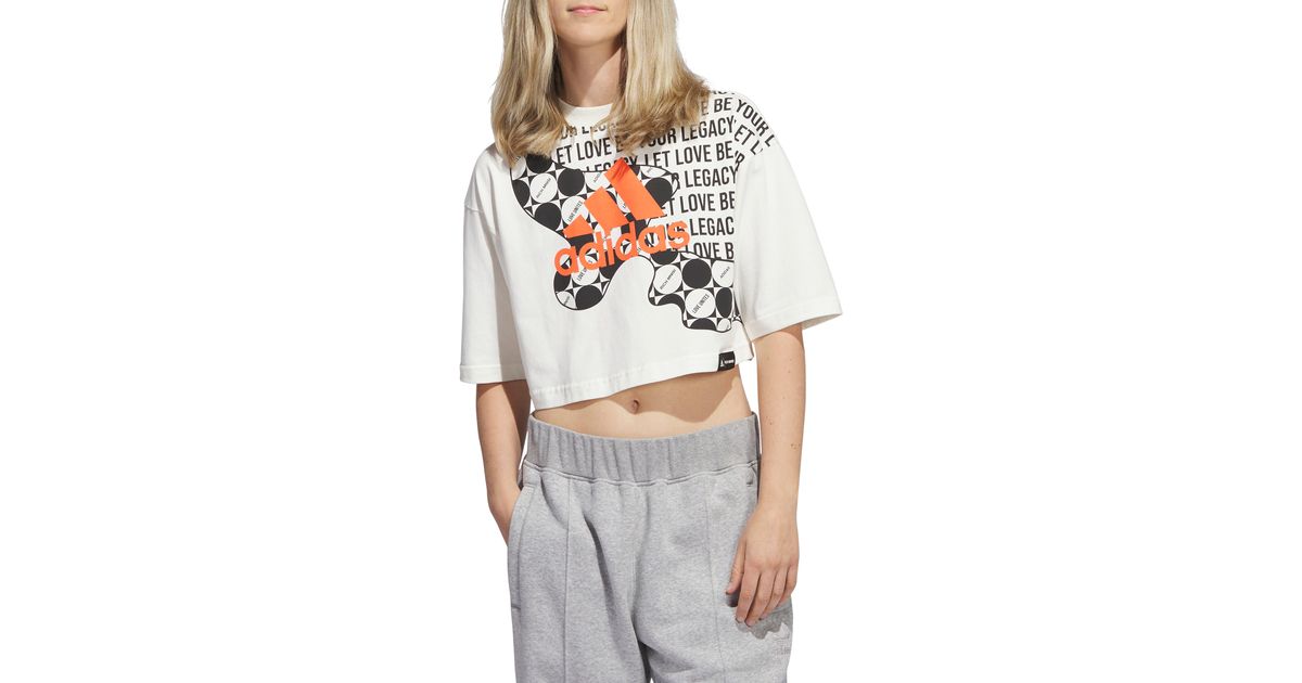 adidas X Rich Mnisi Pride Cropped Graphic T-shirt in White | Lyst