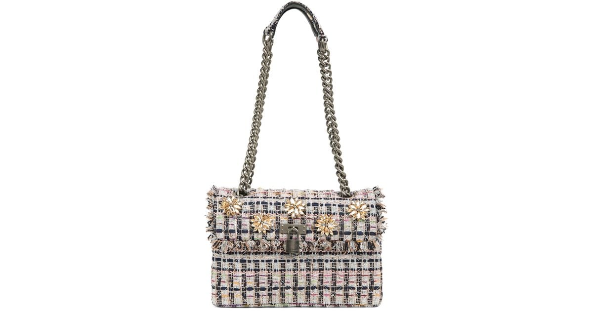 Kurt Geiger Brixton Tweed Shoulder Bag In Open White At Nordstrom Rack