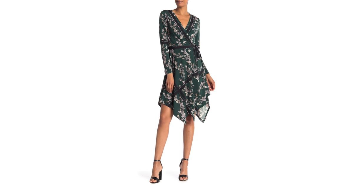 isabella asymmetrical wrap dress
