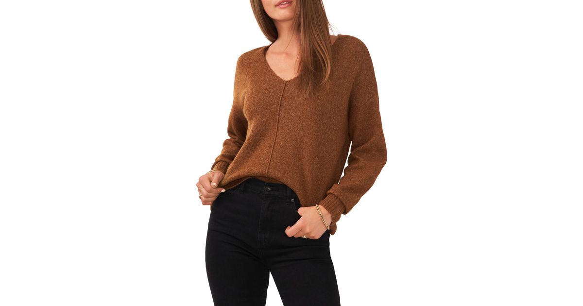 Vince Camuto Cozy Seam Sweater in Brown