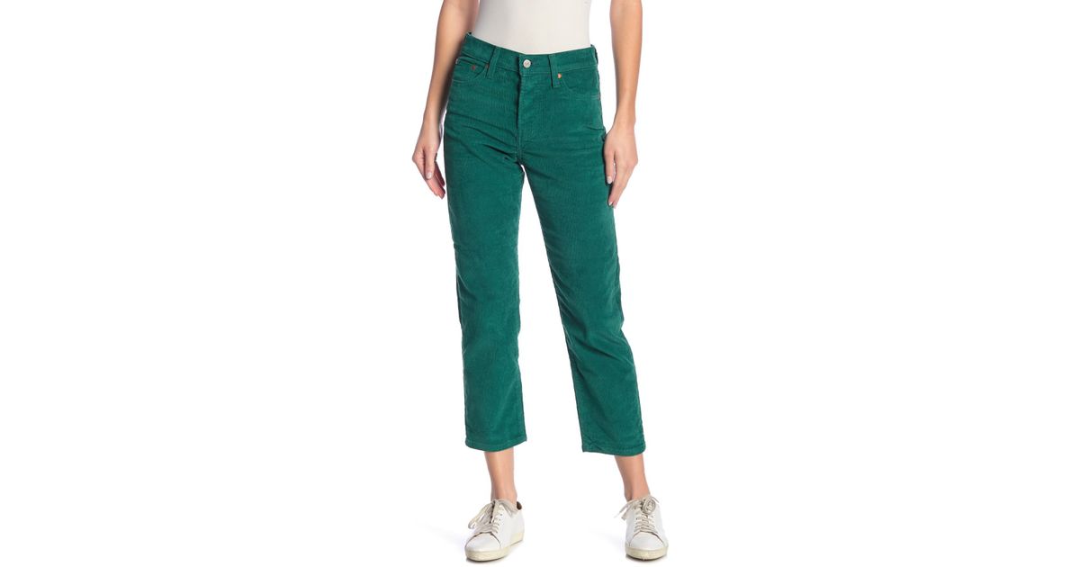 Levi's Wedgie Corduroy Straight Leg Jeans in Green