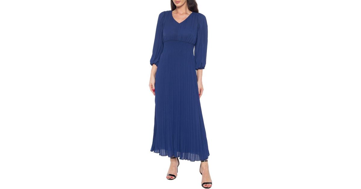marina long sleeve pleated dress Marina Rinaldi | Woman - Pleated georgette dress - Pink