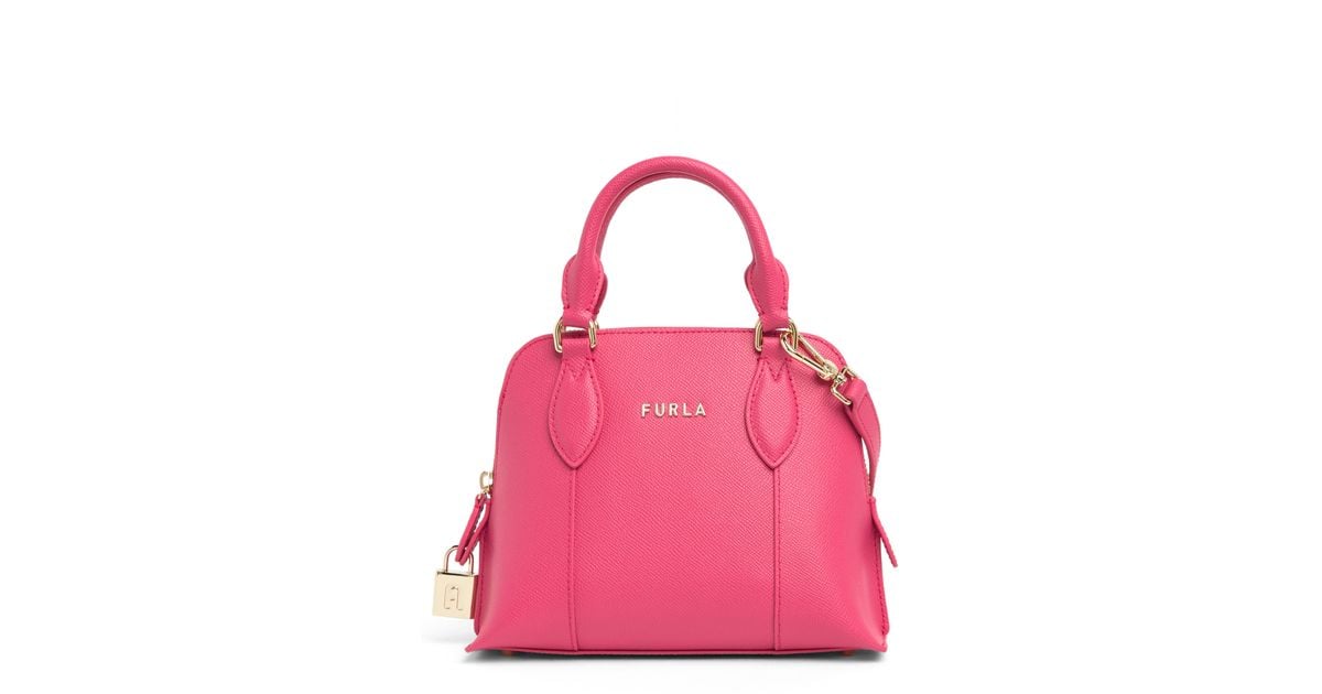 Furla Leather Vittoria Top Handle Dome Crossbody Bag In Shock G At
