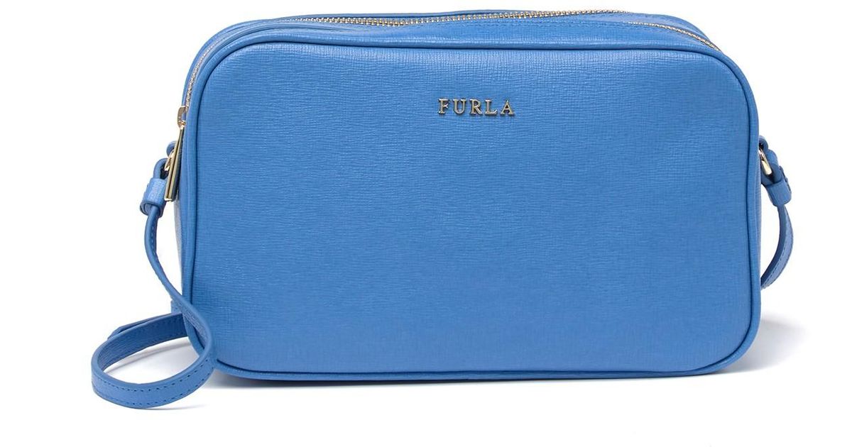 Furla Lilli Xl Double Zip Leather Crossbody in Blue Lyst