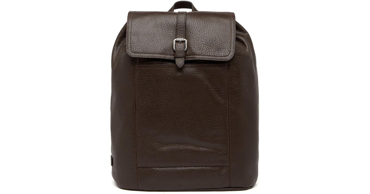 cole haan leather flap backpack