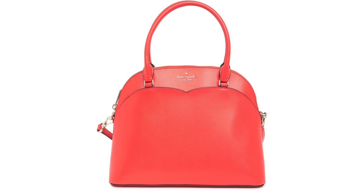 Kate Spade Payton Dome Leather Satchel in Red Lyst