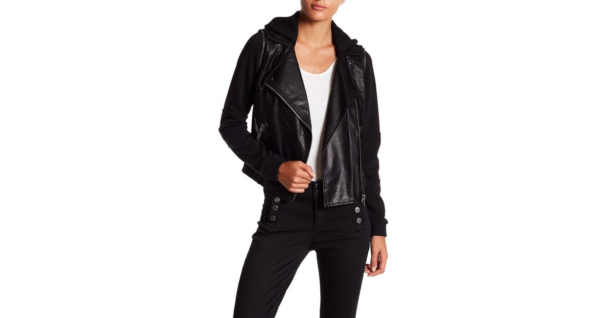 faux leather sweater jacket