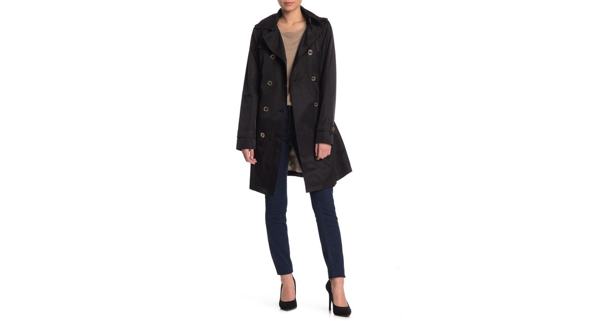 michael michael kors missy double breasted hooded trench coat