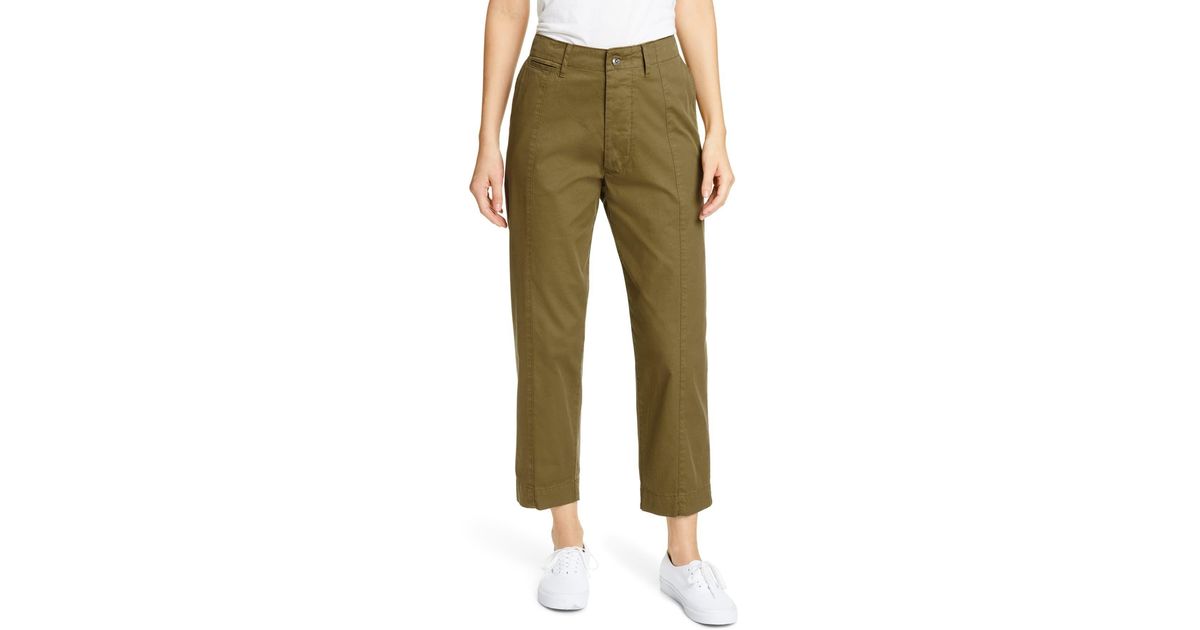 Alex Mill Stretch Cotton Twill Ankle Pants in Green - Lyst
