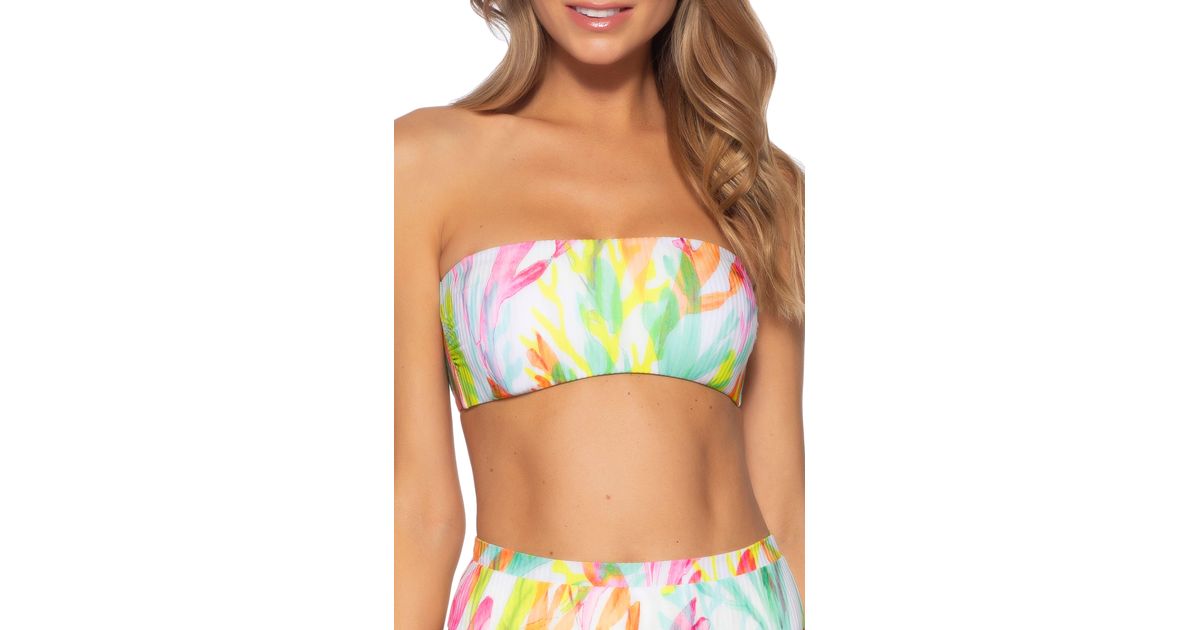 Becca Coral Reef Bandeau Bikini Top In Multi At Nordstrom Rack in Blue