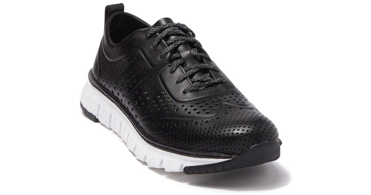 zerogrand perforated leather sneaker