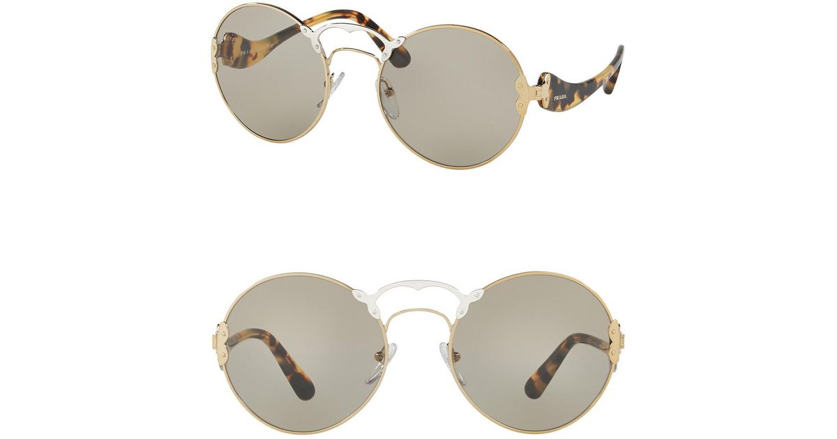 prada round catwalk 57mm sunglasses