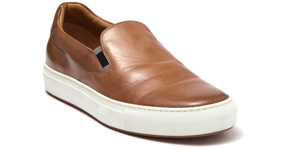 BOSS by HUGO BOSS Italian-made Slip-on Sneakers In Burnished Leather for  Men | Lyst