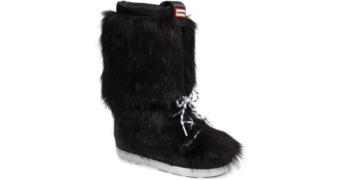 hunter faux fur boots