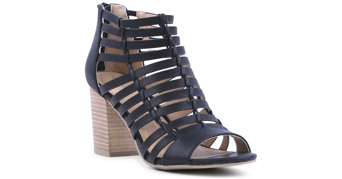 caged block heel