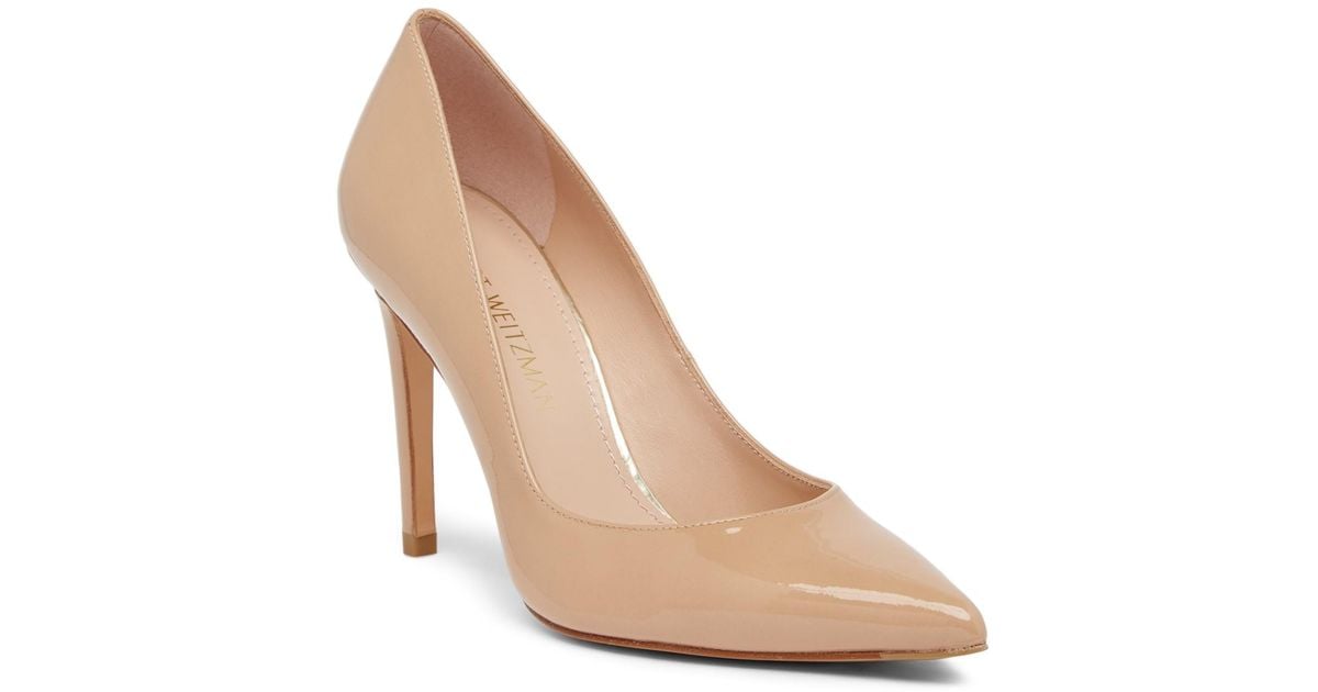 stuart weitzman royal patent leather pumps