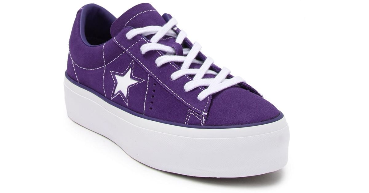 converse one star platform purple