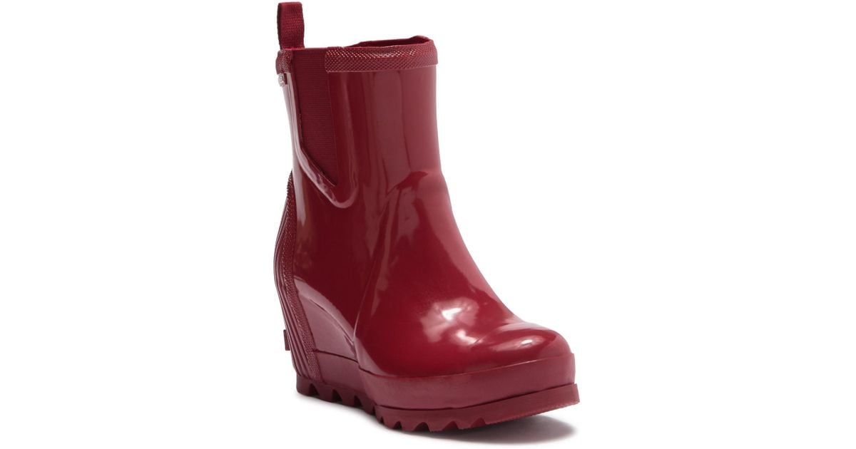 sorel joan rain wedge red