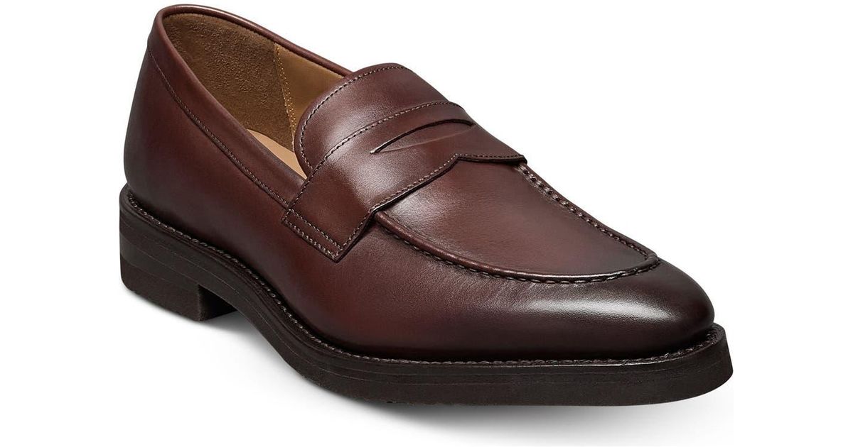 Allen Edmonds Mens Dark Choco Brown Damon Pebbled Leather Penny Loafers 11.5 D Allen Edmonds Brown Loafer Casual Shoes for Men for sale | eBay main image 3