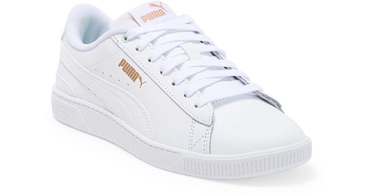 PUMA Vikky Leather Sneaker in White | Lyst