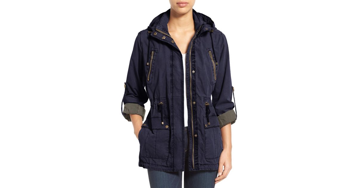 levi's parachute hooded cotton utility jacket