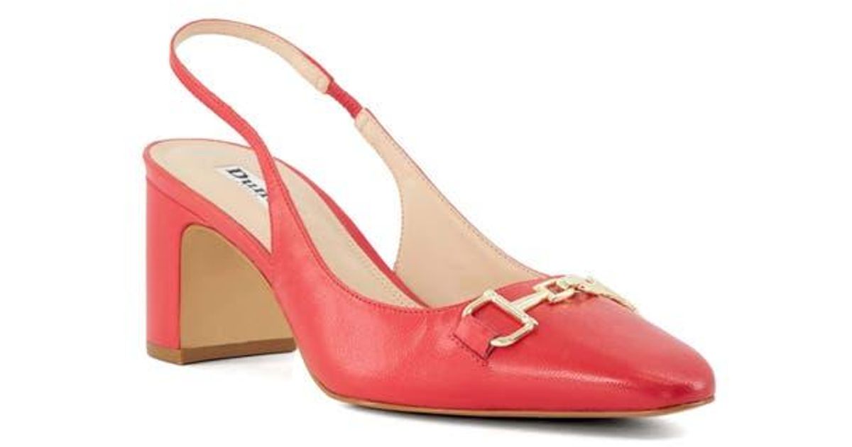 SL DUNE SLINGBACK PUMPS APPLE POLISHED CALFSKIN