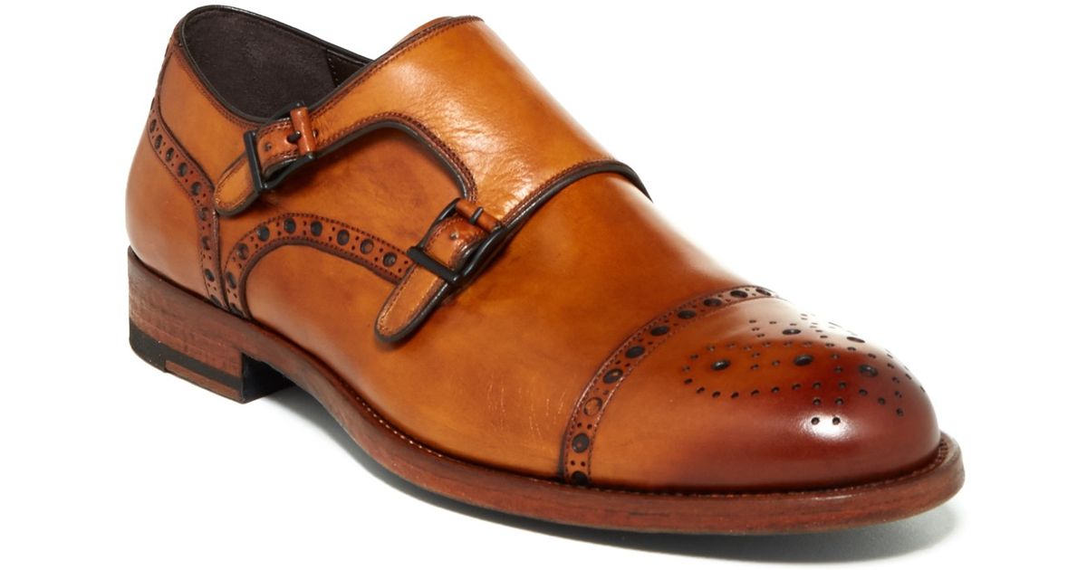 magnanni double monk strap cognac