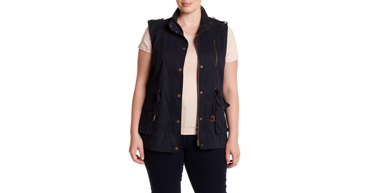 Lyst Blu Pepper Utility Vest Plus Size In Blue