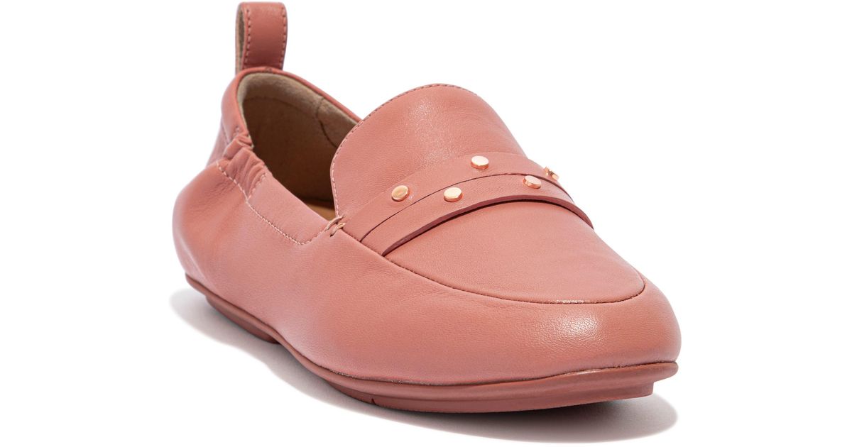 Fitflop Allegro Studded Leather Loafer In Warm Rose At Nordstrom Rack in Pink Lyst