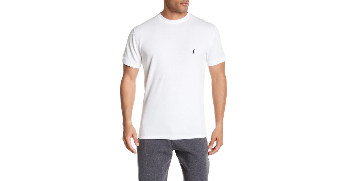 mens white waffle knit shirt