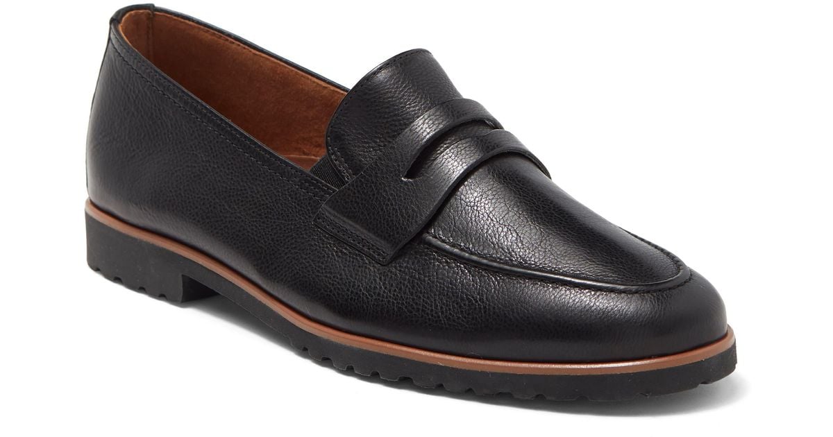 Paul Green Leather Penny Loafer In Black Leather At Nordstrom Rack Lyst