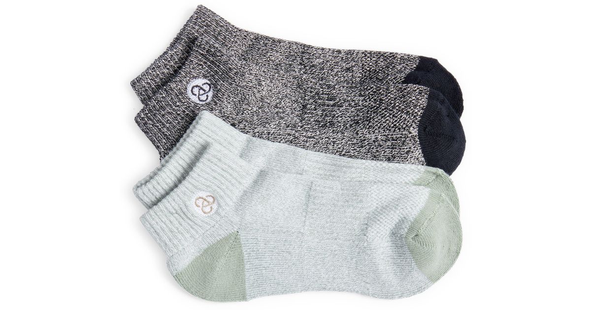 Zella Assorted 2pack Above The Ankle Hiking Socks In Green Lilypad At