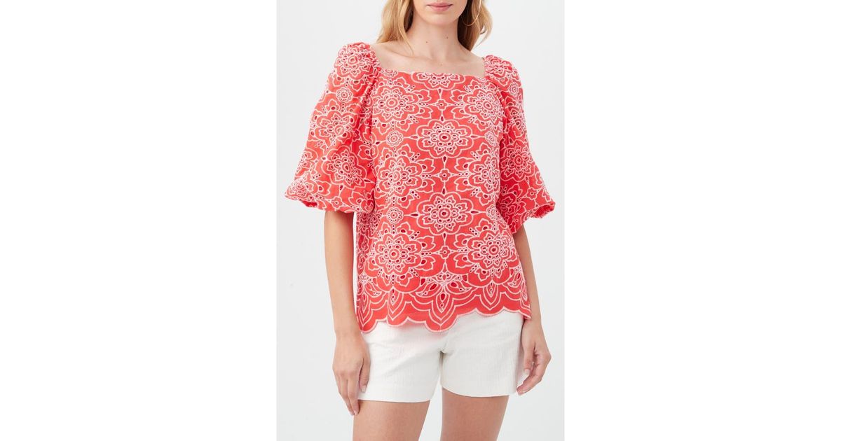 Trina Turk Veil 2 Top in Red | Lyst