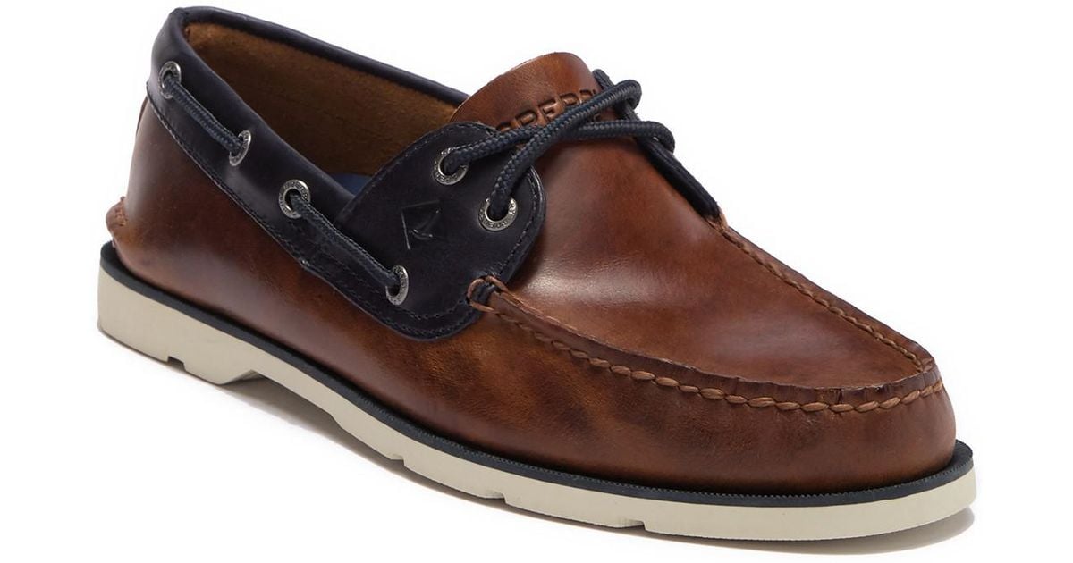 Sperry Top-Sider Leeward 2-eye Leather Yacht Club Boat Shoe - Wide Width Available for Men - Lyst