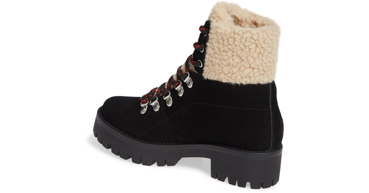 steve madden bitter faux shearling trim bootie
