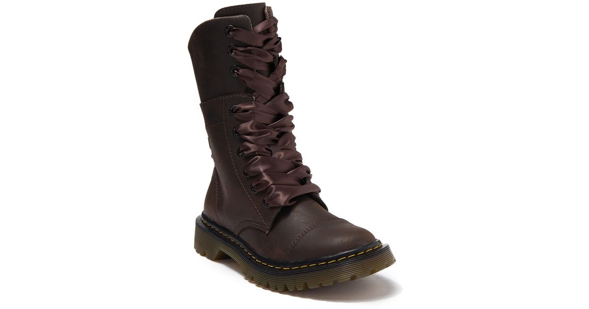 Dr. Martens Faora Ribbon Lace-up Boot in Brown | Lyst