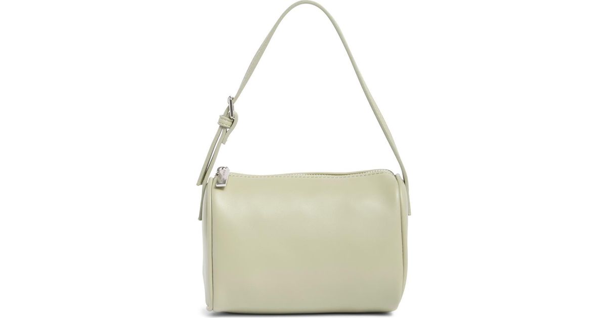 BCBGMAXAZRIA Barrel Faux Leather Shoulder Bag in Metallic | Lyst