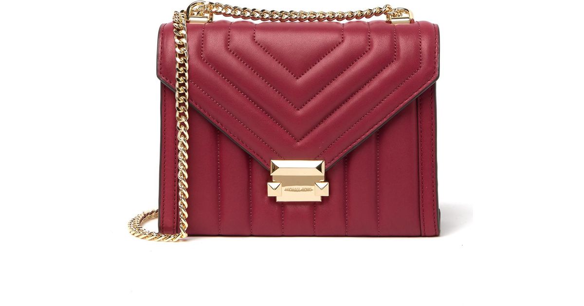 michael michael kors whitney chevron studded shoulder bag