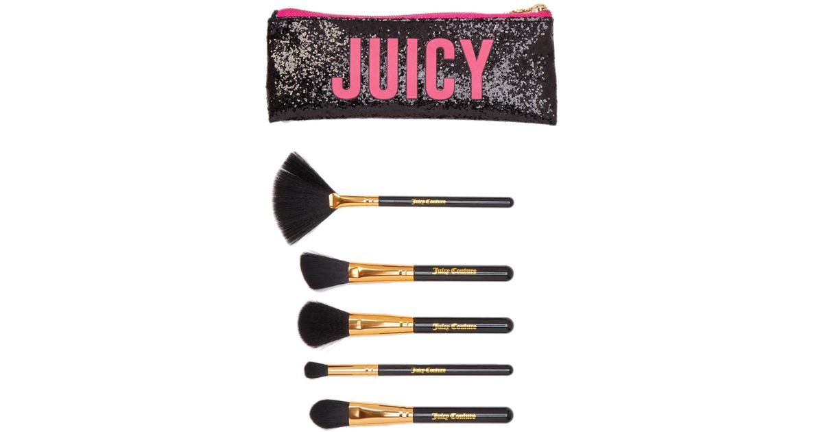 Juicy Couture 6 Piece Brush Set With Cosmetic Bag Lyst - Juicy Couture Makeup Bag Set