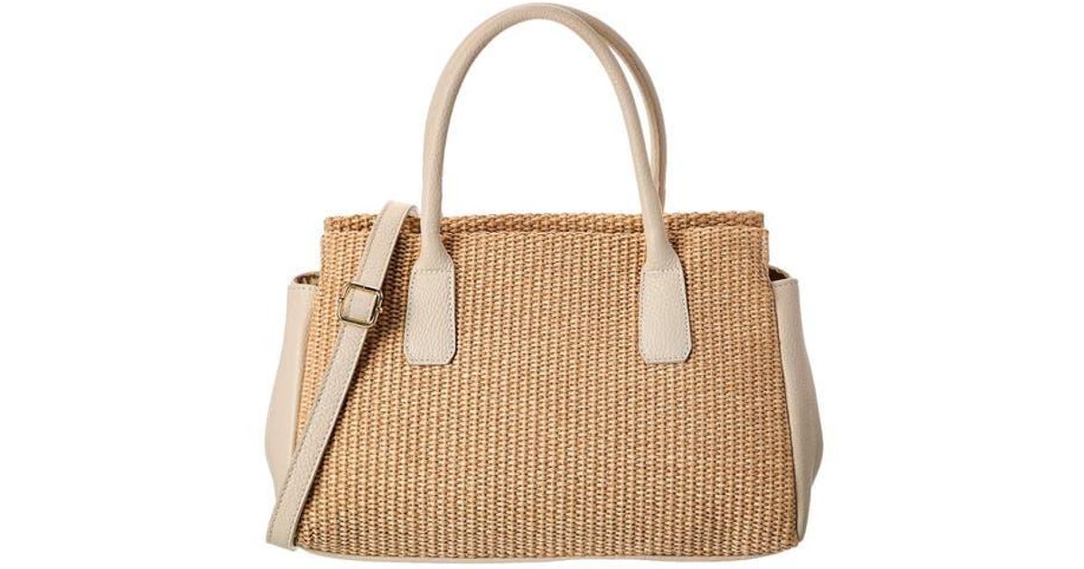 Persaman New York Lyra Raffia Tote Bag in Natural | Lyst