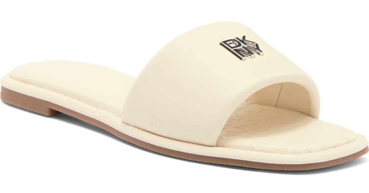 DKNY Bella Logo Slide in White | Lyst