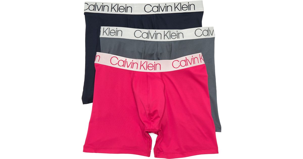 Calvin Klein 3pack Performance Boxer Briefs In Sho/g R/tur At