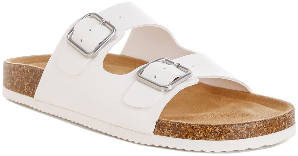 London Rag Slides LONDON RAG Gloriosa Double Strap Slide Sandal in Metallic | Lyst