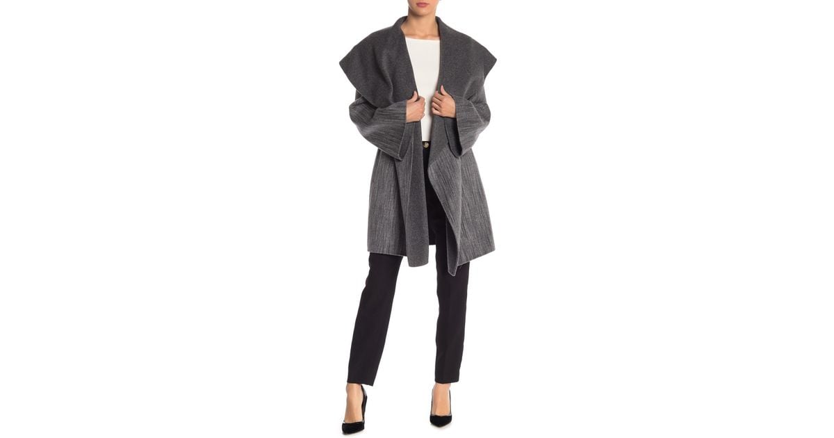dark grey wrap coat