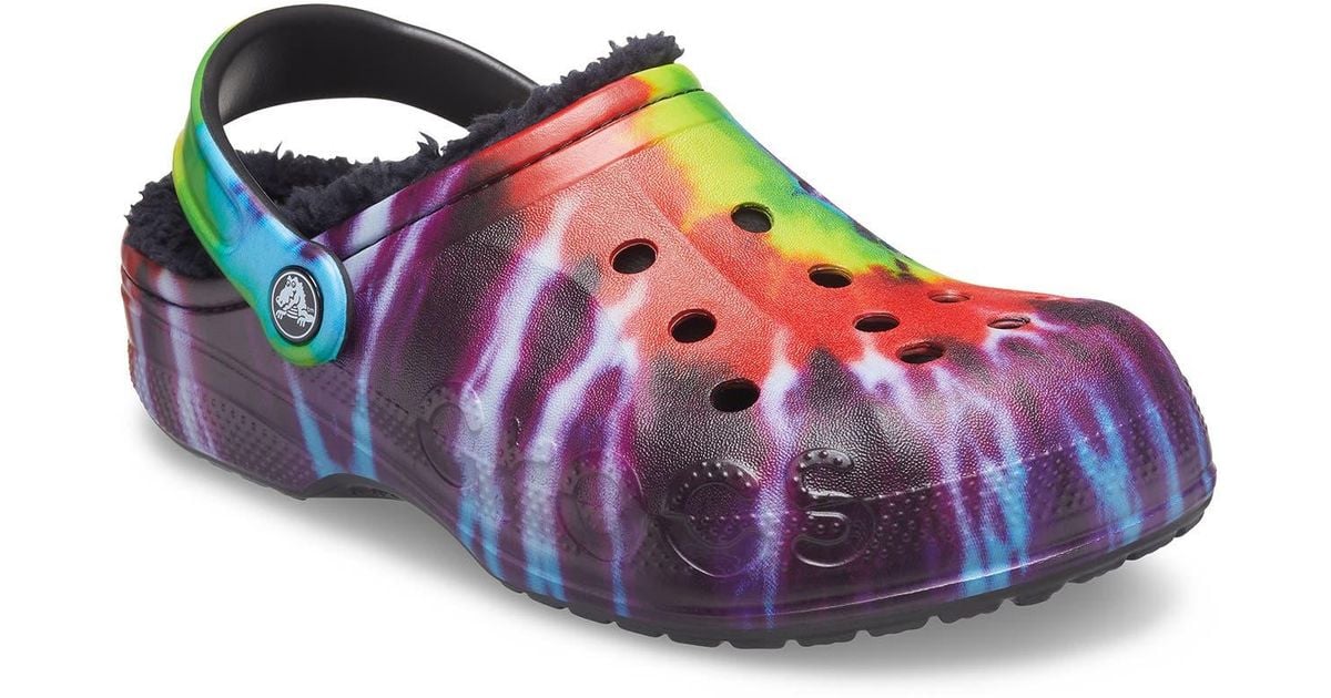 Crocs™ Baya Lined Tie Dye Graphic Clog In Mlt/blk At Nordstrom Rack for
