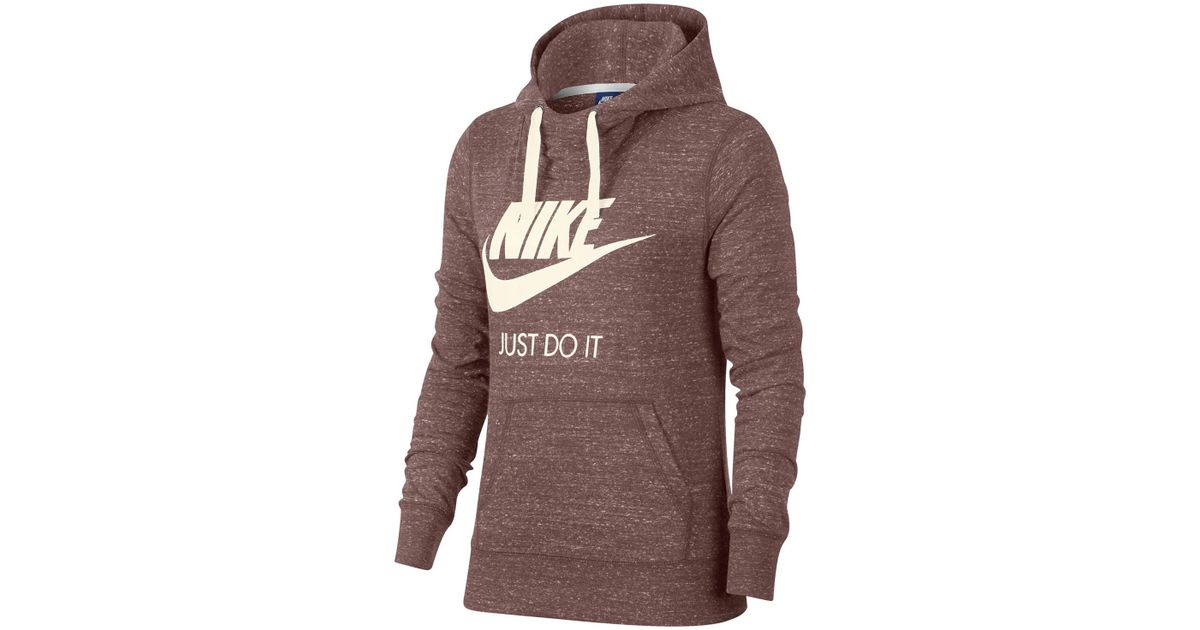 nike vintage front logo pullover hoodie