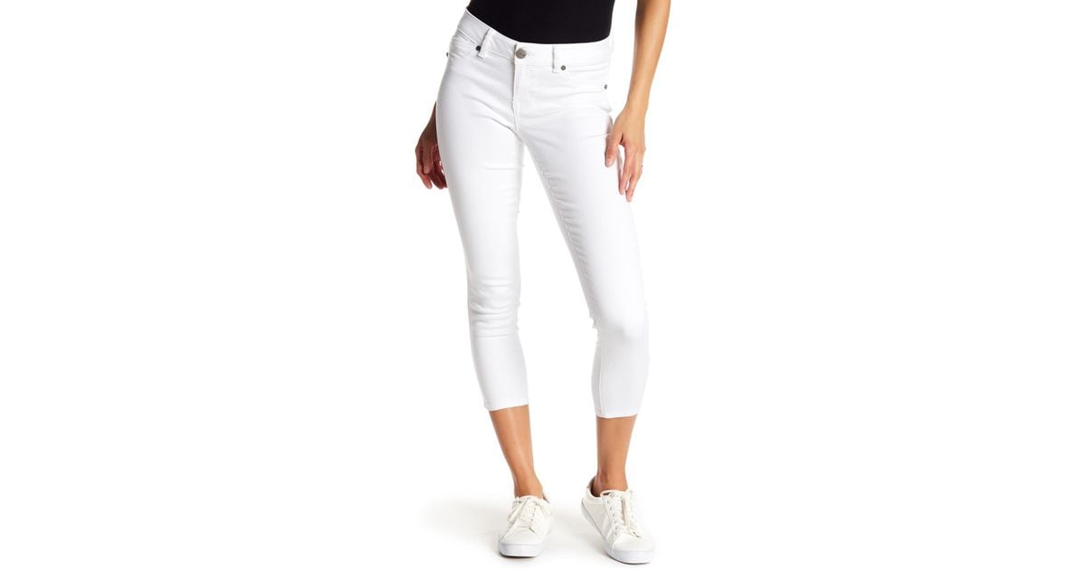 1822 Denim Denim Butter Stretch Crop Jeans in White | Lyst